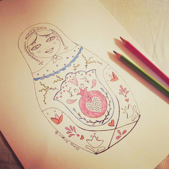 מטריושקה לצביעה