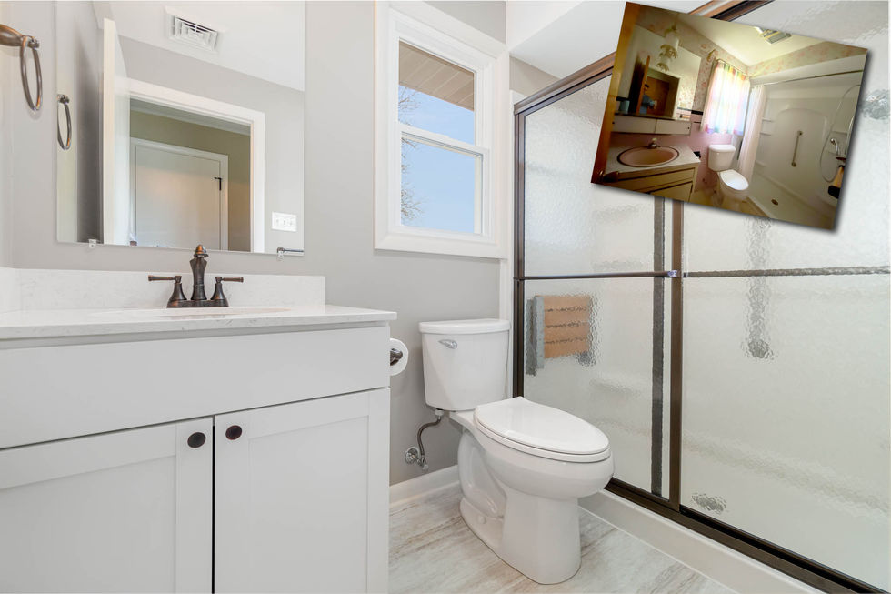 renovated bathroom before and after photo