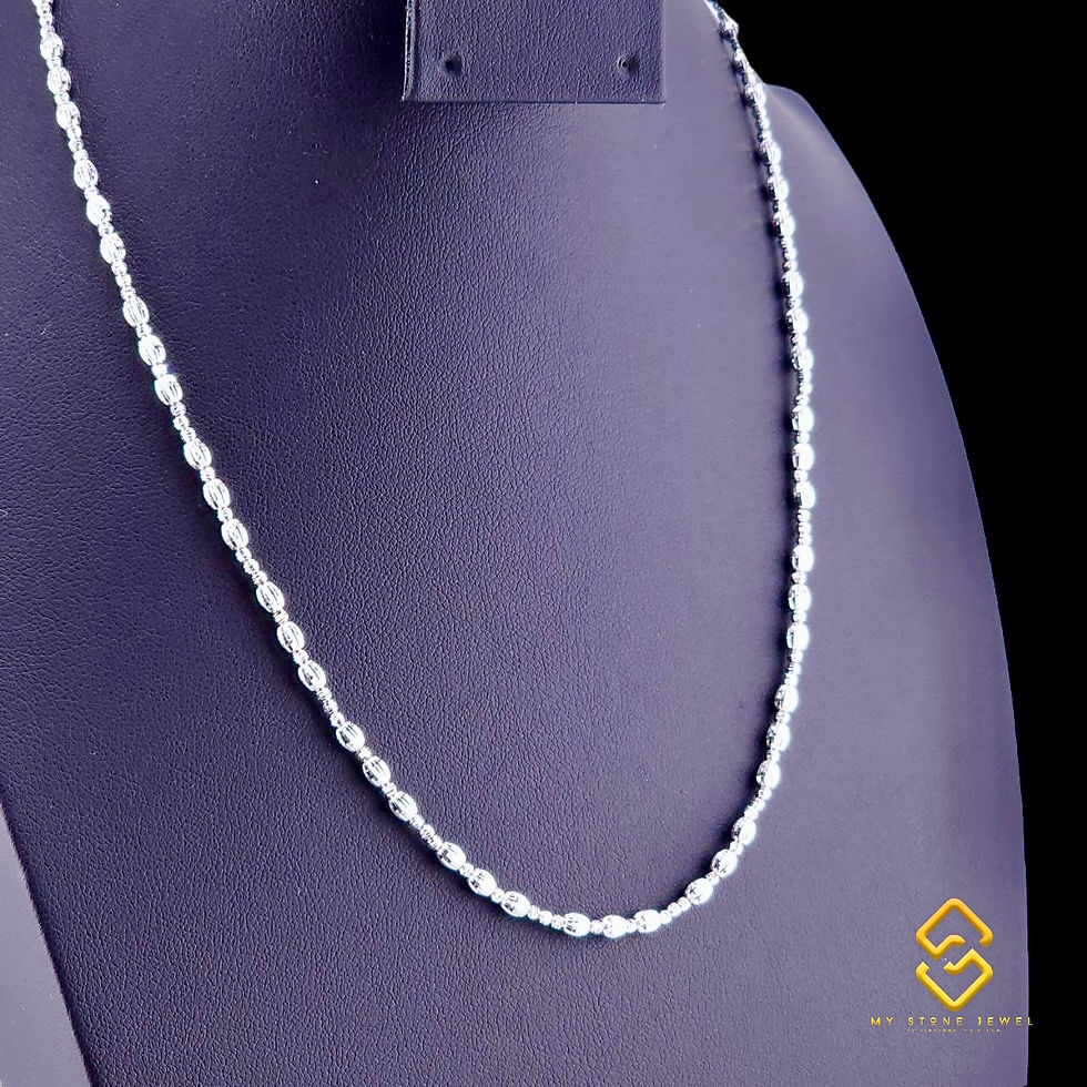 Thumbnail: Natural 18k White Gold Chain