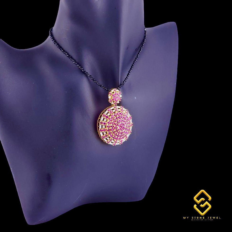 Thumbnail: Natural Ruby & Diamond Pendant