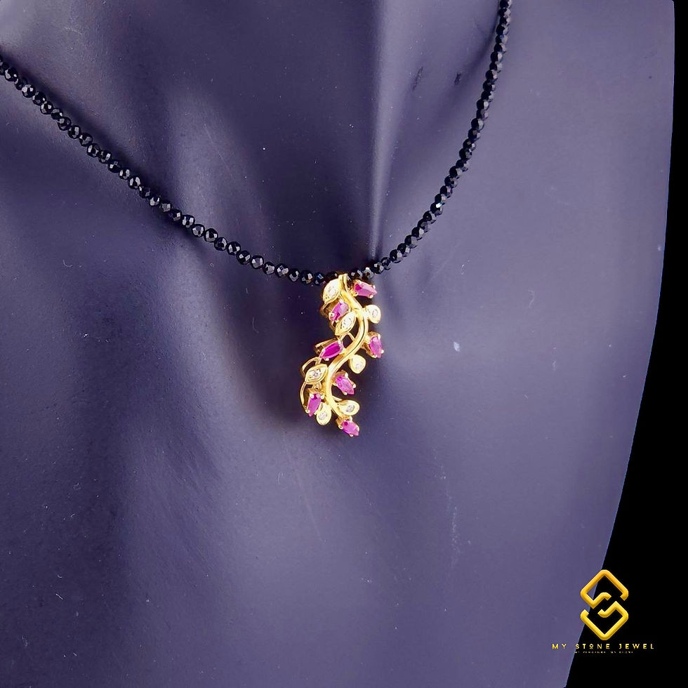 Thumbnail: Natural Ruby & Diamond Pendant