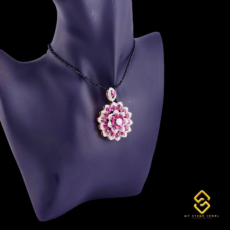 Thumbnail: Natural Ruby & Diamond Pendant
