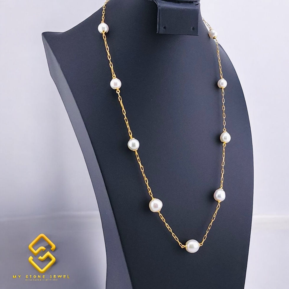 Thumbnail: Natural Pearl & 18K Gold Necklace 