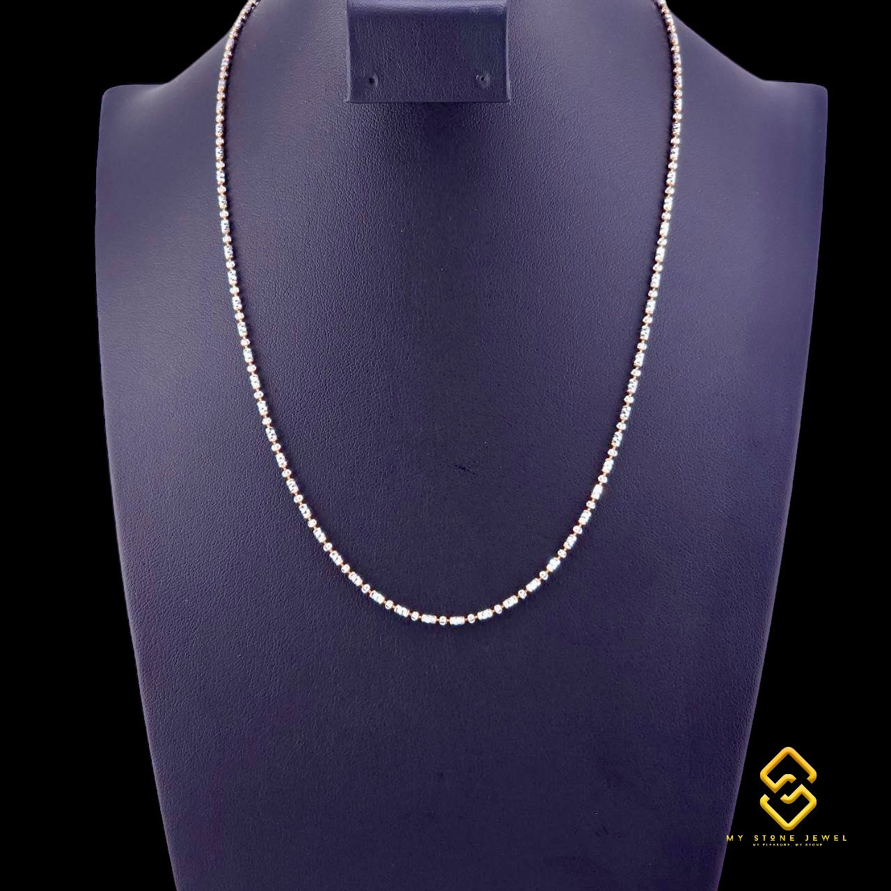 Natural 18k 2-color Gold Chain