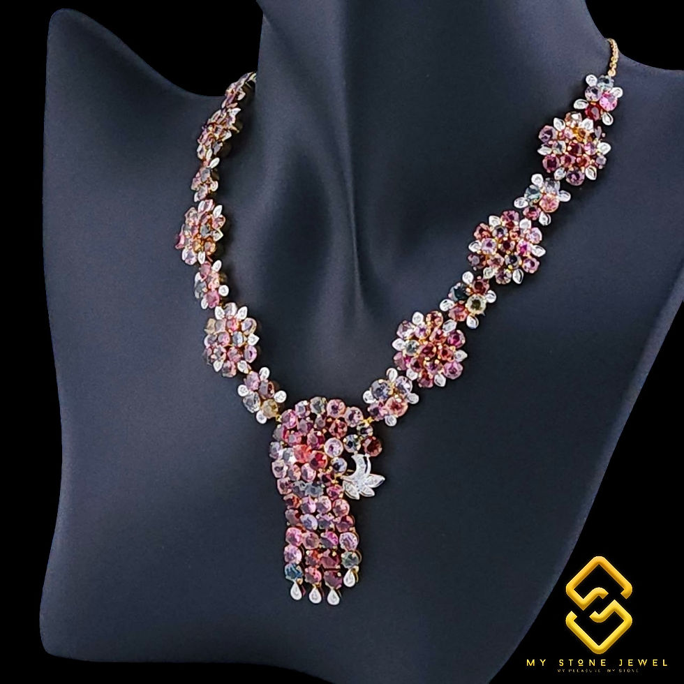 Thumbnail: Natural Mogok Spinel & Diamond Necklace 