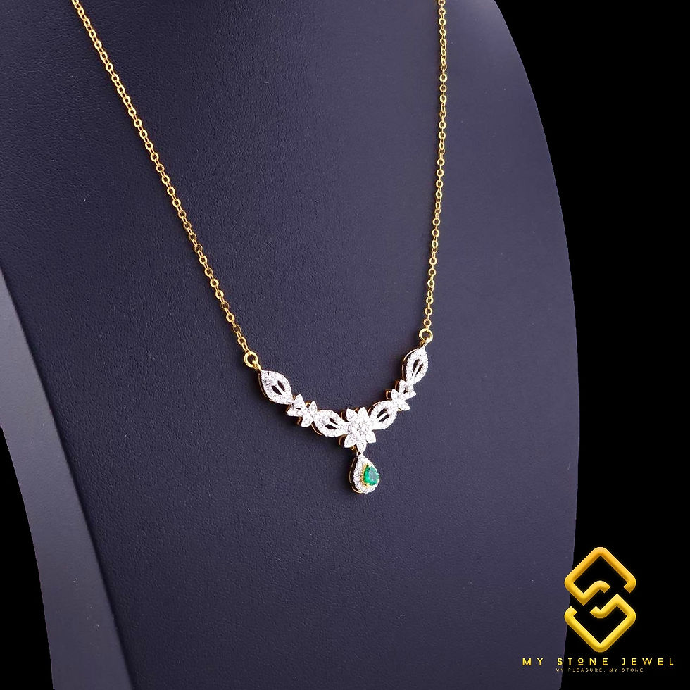 Thumbnail: Natural Columbia Emerald & Diamond Necklace 