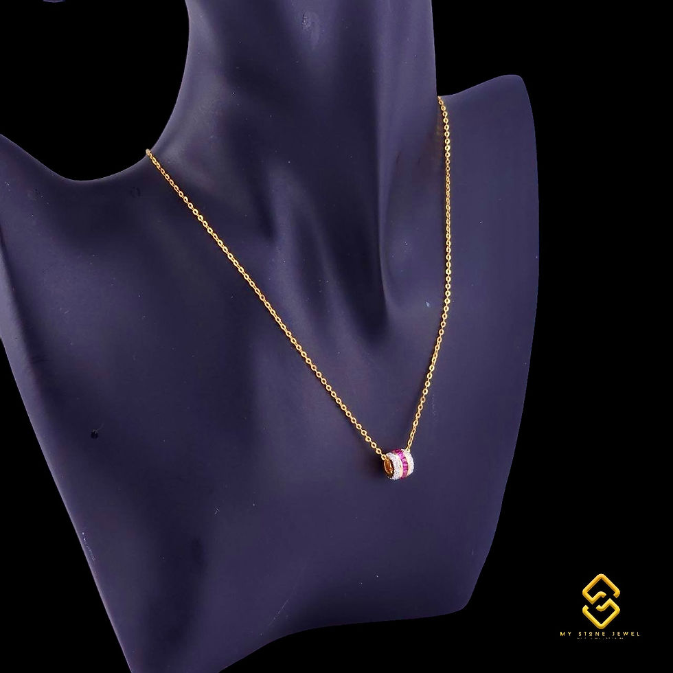 Thumbnail: Natural Diamond & Ruby Necklace 