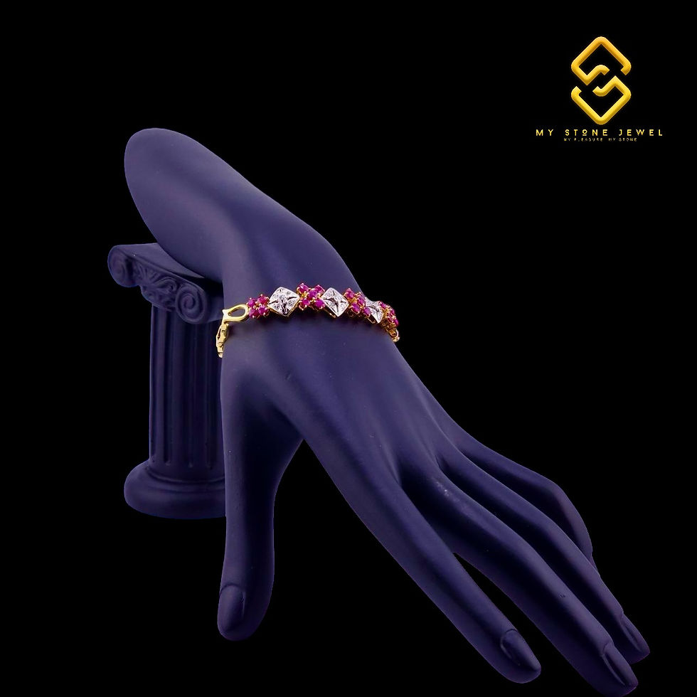 Thumbnail: Natural Ruby and Diamond Hand Chain