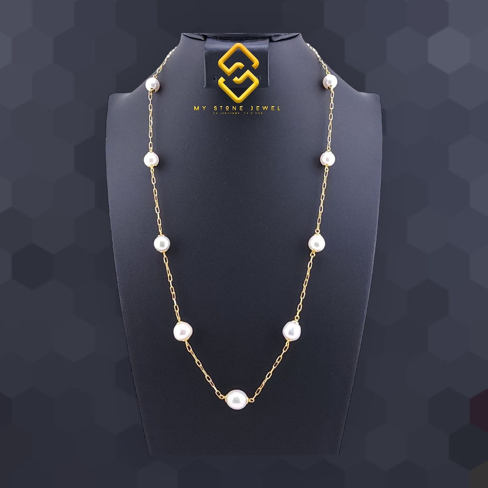 Thumbnail: Natural Pearl & 18K Gold Necklace 