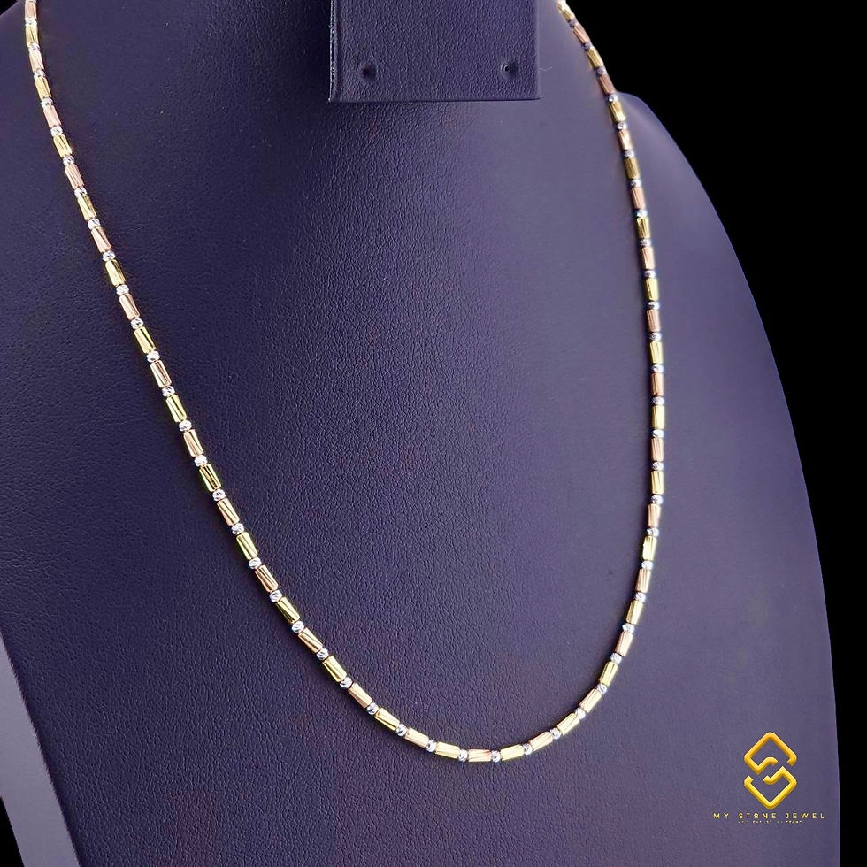 Thumbnail: Natural 18k 3 Color Gold Chain