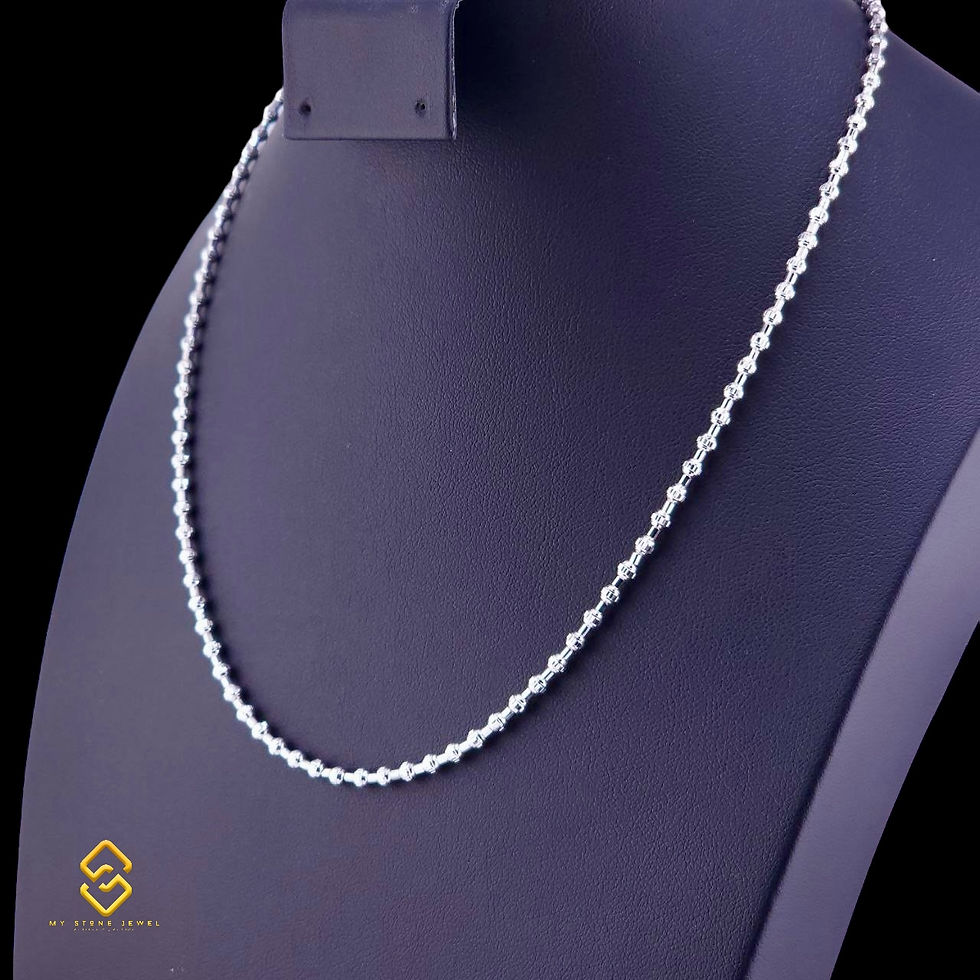 Thumbnail: Natural 18k White Gold Chain