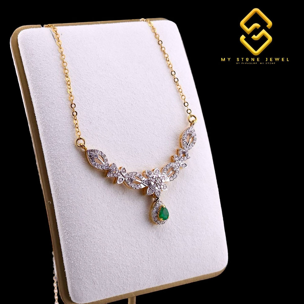 Thumbnail: Natural Columbia Emerald & Diamond Necklace 