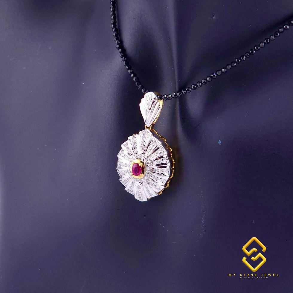 Thumbnail: Natural Ruby & Diamond Pendant