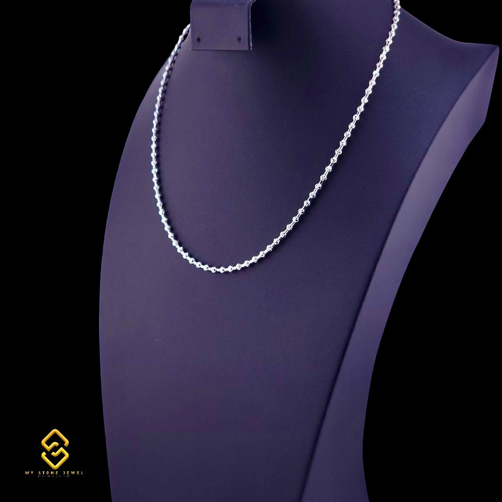 Thumbnail: Natural 18k White Gold Chain