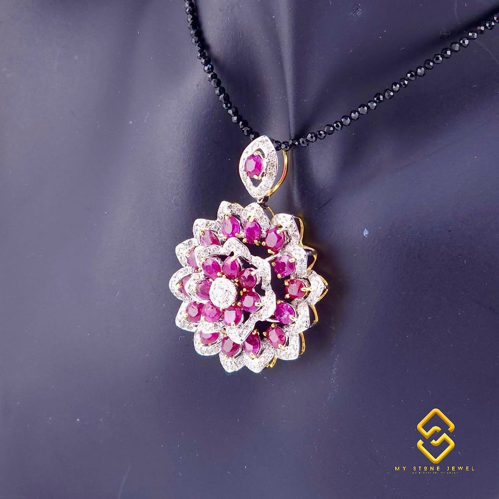 Thumbnail: Natural Ruby & Diamond Pendant
