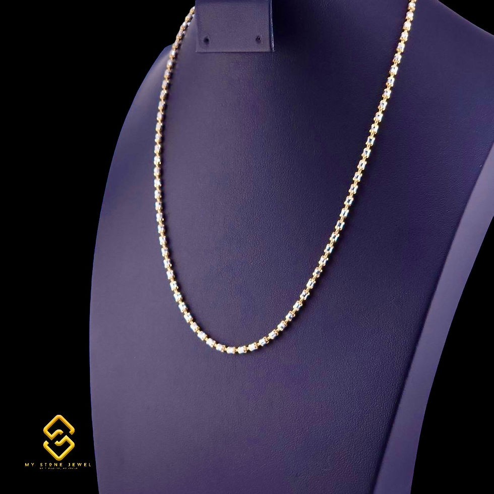 Thumbnail: Natural 18k 2 Color Gold Chain