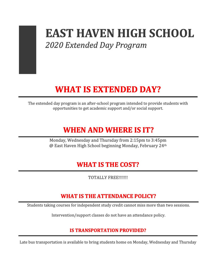 Enrichment and Support: What the Extended Day Program Offers to Students