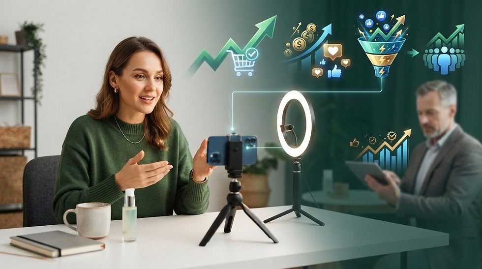 Ar influenceriai gali tapti efektyviu pardavimo kanalu? Sužinokite, kada influencerių marketingas kuria pardavimus, o kada tik didina matomumą.