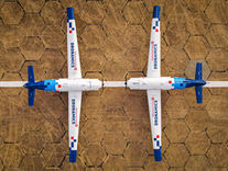 Two full-scale Black Swam drones captured from above