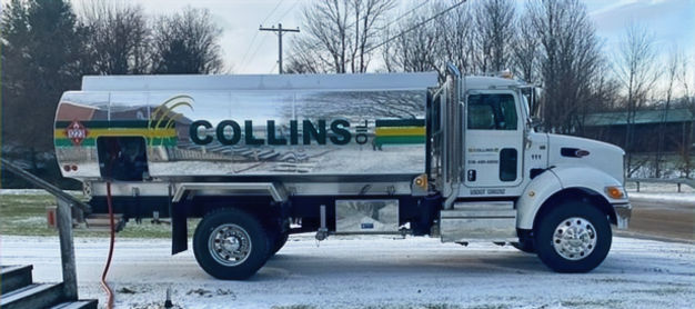 Collins Oil Inc. truck for delivery of fuel oil, kerosene, and a mix to your home or business.