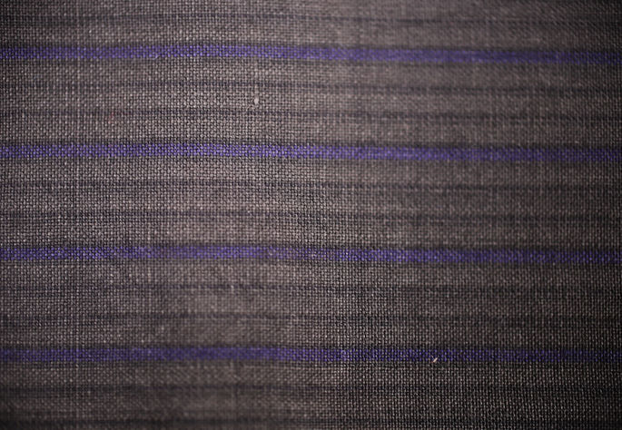 The narrow stripe designs in violet and gray; shown in detail