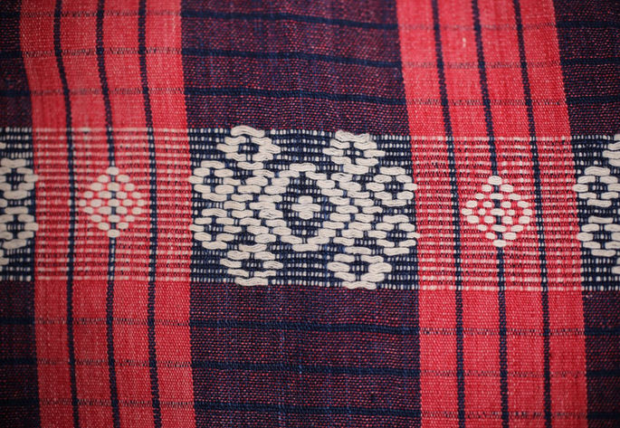 A detailed shot focusing on multiple diamond shapes arranged together to form a motif.
