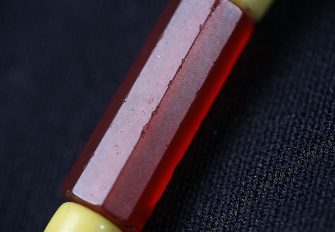 A close-up shot of a namut, highlighting its octagonal sides