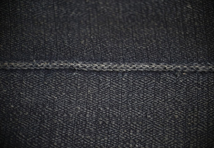 A close-up shot of the textile’s joinery