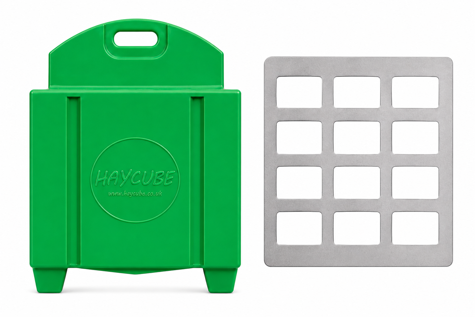 Green Haycube with Large Slow Feeder Grill