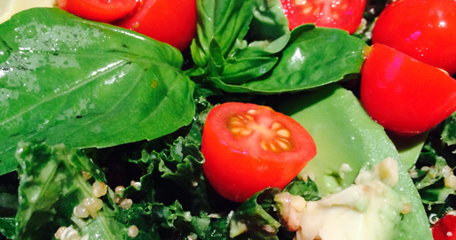 Kale and Quinoa Salad with Walnut Pesto
