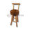 Miniature : Stool Leather Round With Backrest