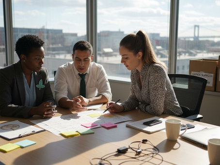 Nonprofit directors reviewing group purchasing proposal