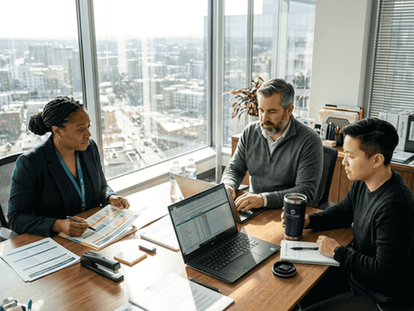 HR team reviewing employee benefits documents
