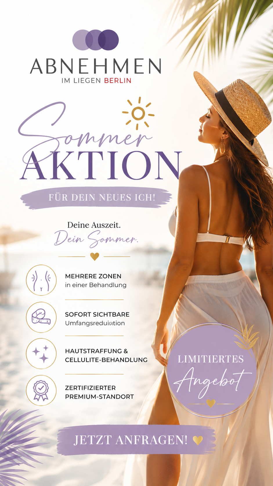 ☀️ Sommer, Sonne & Wohlfühlen – Jetzt mit unserer Sommeraktion bei Abnehmen im Liegen Berlin durchstarten!