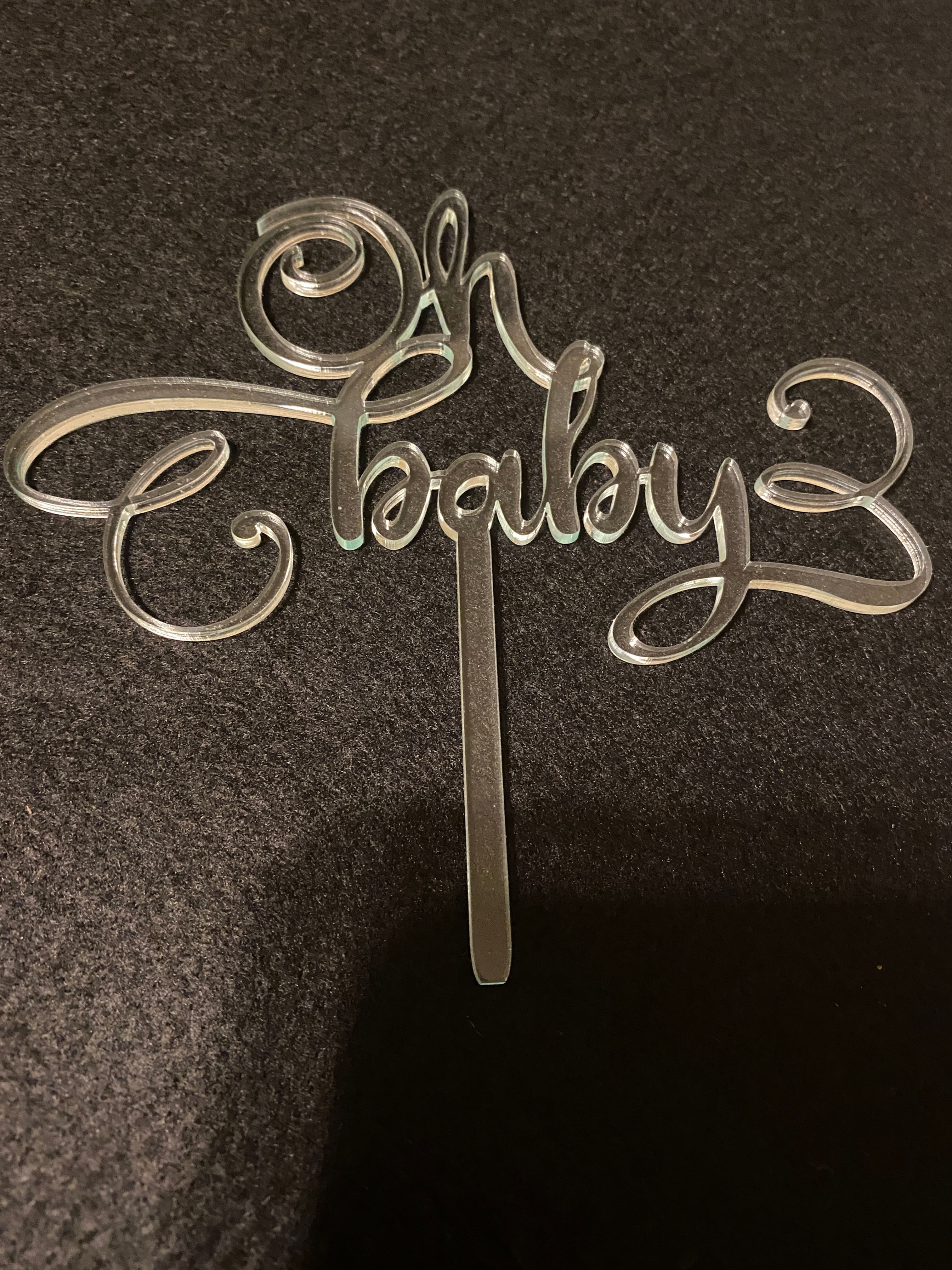 Acrylic Oh Baby Cake Topper
