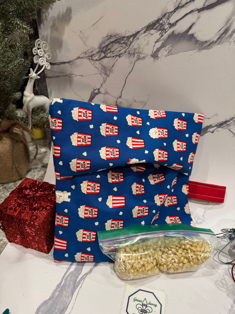 Thumbnail: Reusable Microwave Popcorn Bag – Eco-Friendly Handmade Snack Solution