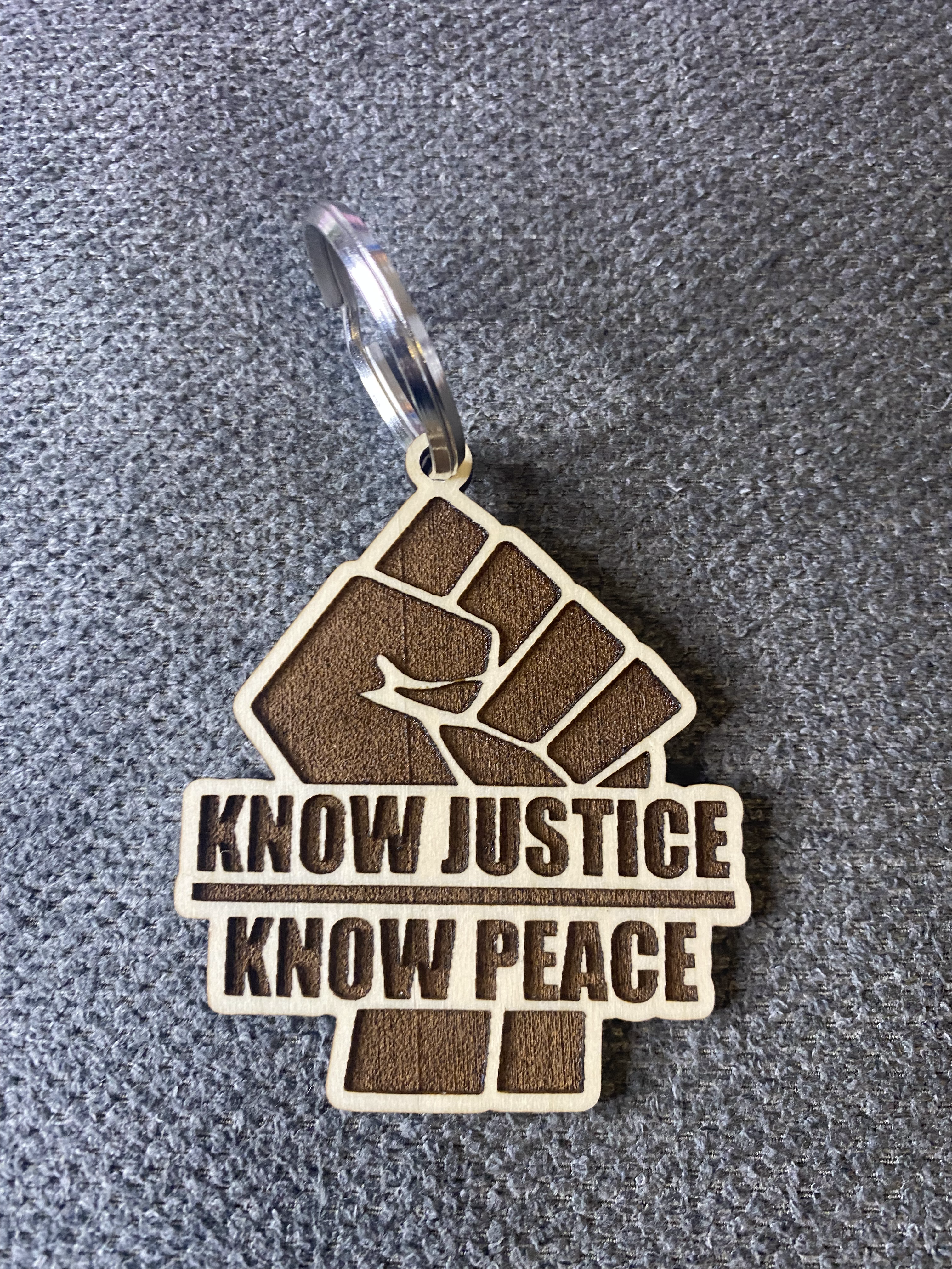 Wooden - Know Justice Key Chain