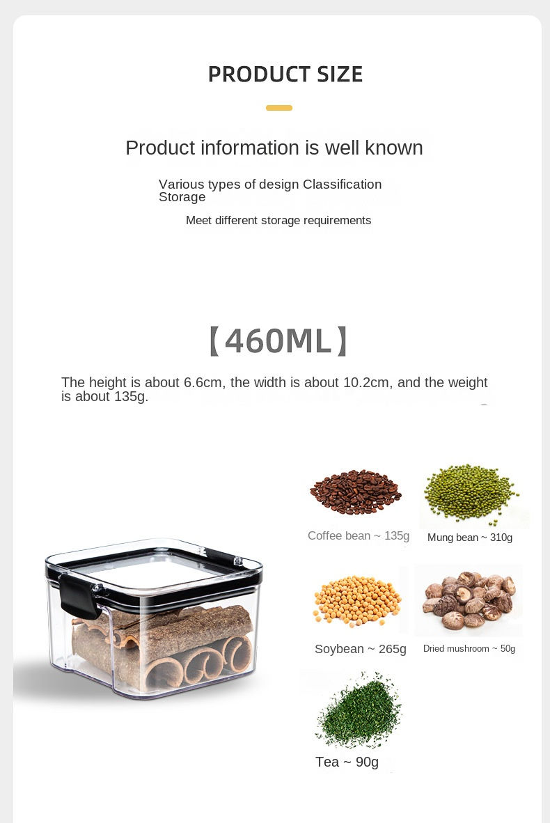 Thumbnail: 1-4PCS Sealed Jars Kitchen Organizer Grain Storage Boxes Large Capacity Sealed C