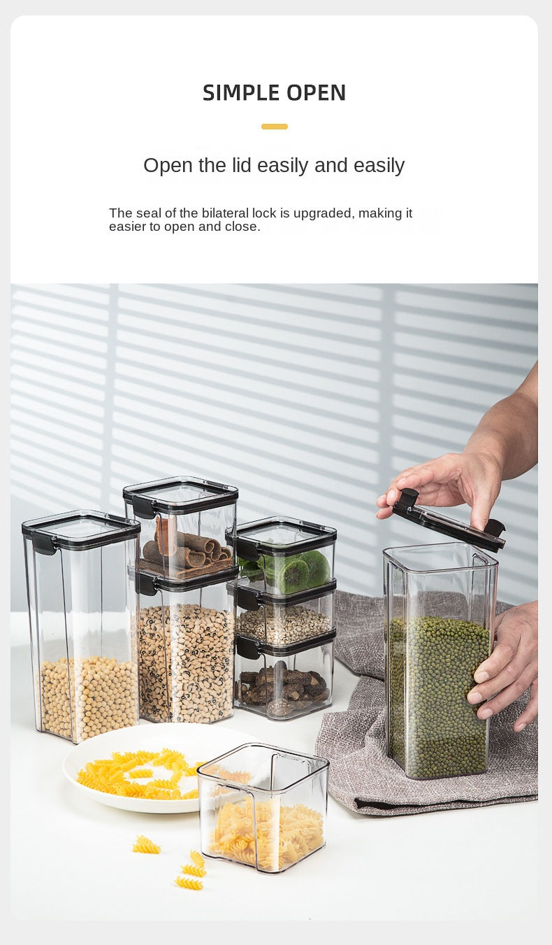 Thumbnail: 1-4PCS Sealed Jars Kitchen Organizer Grain Storage Boxes Large Capacity Sealed C