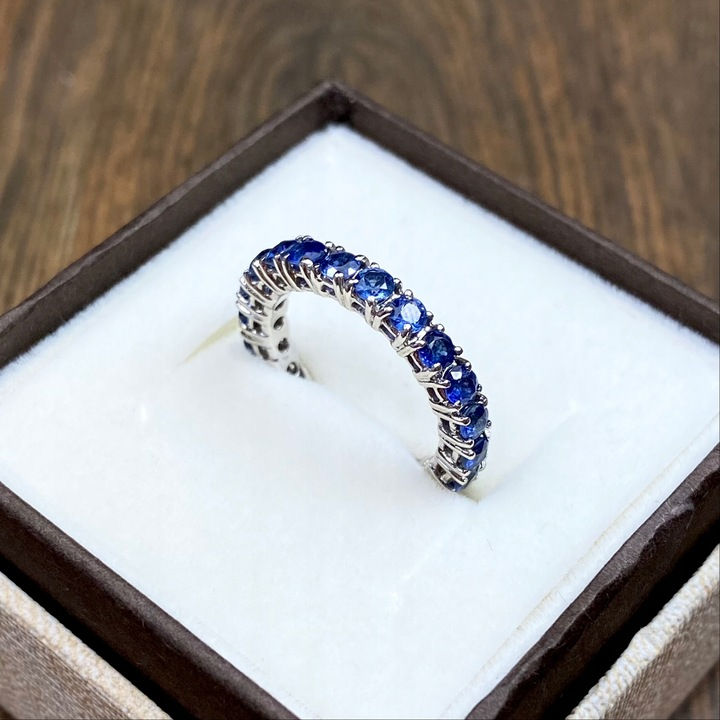 Miniatura: Złota obrączka eternity ring szafiry nat. 2,2 ct