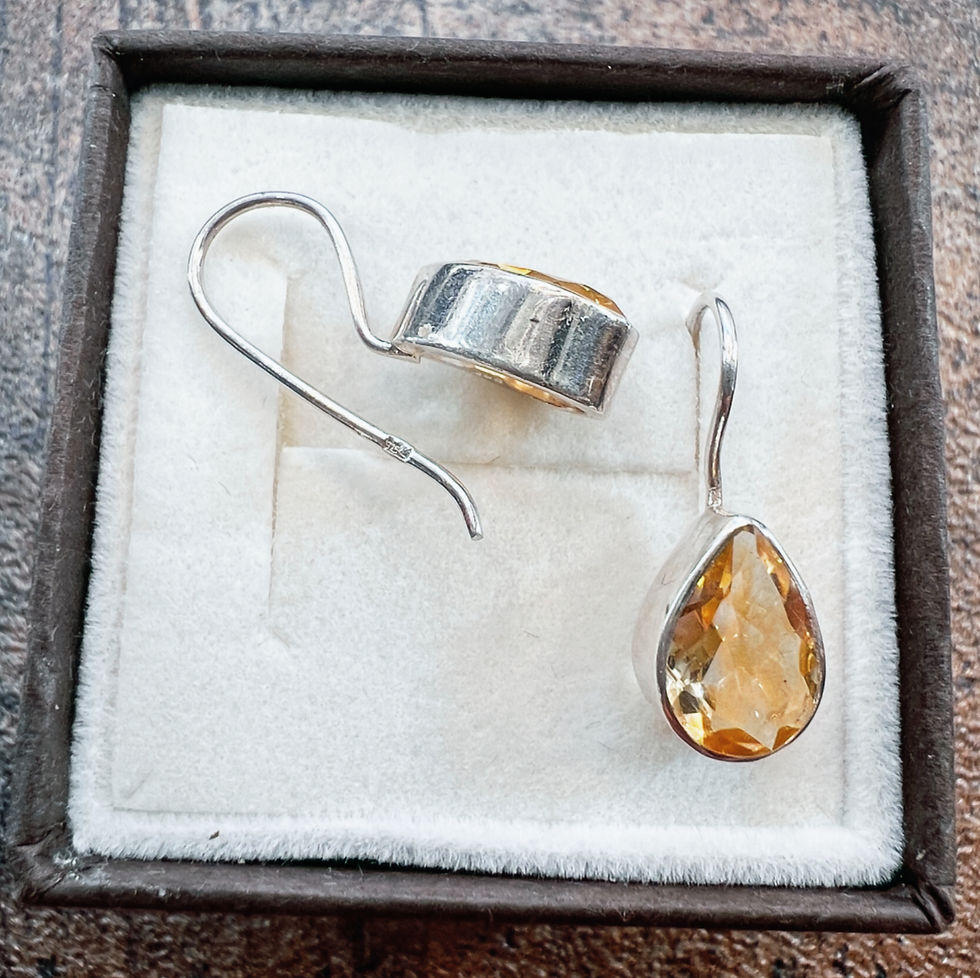 srebrne kolczyki z cytrynami 925 szlif gruszka