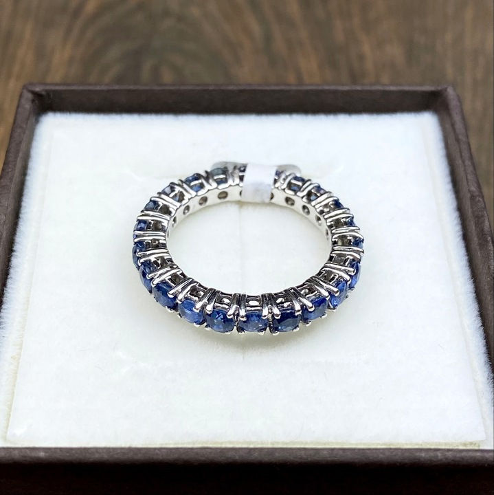 Miniatura: Złota obrączka eternity ring szafiry nat. 2,2 ct