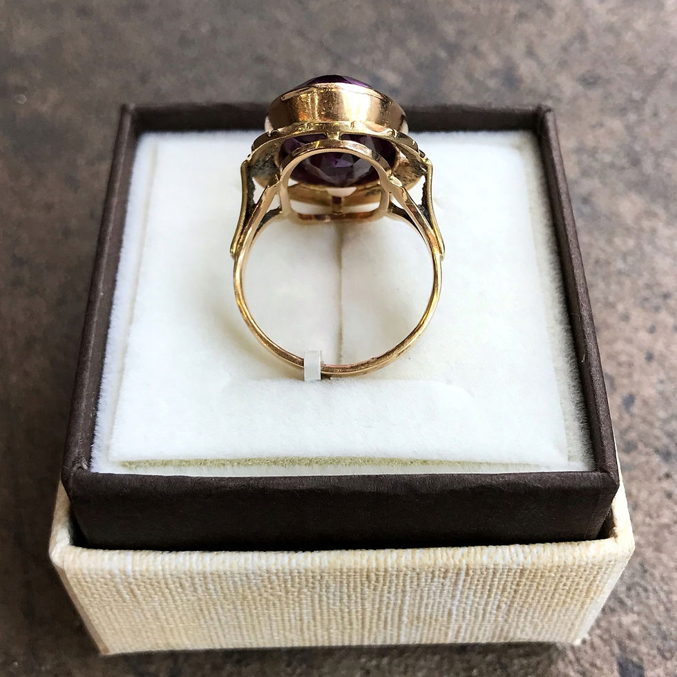 Miniatura: Złoty pierścionek z aleksandrytem styl Warmet