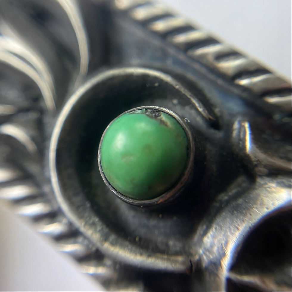 Miniatura: Srebrna bransoleta 835 XX wiek Niemcy turkusy