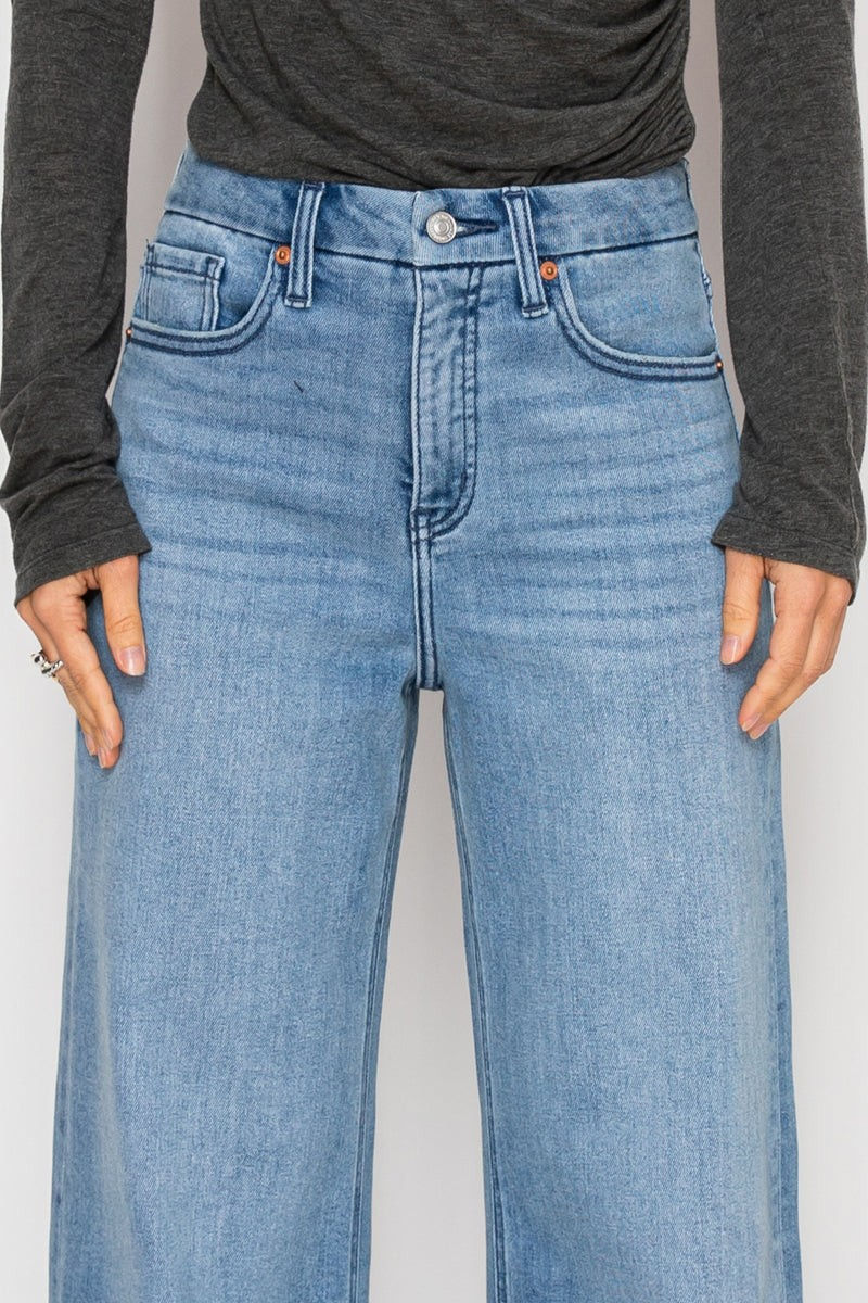 Thumbnail: Inseam Transformer Tummy Control High Rise A-Wide Jeans