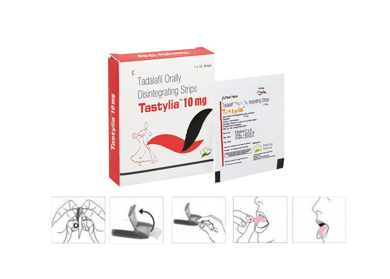 타다라필 필름타입 10mg(브랜드명:타스틸리아) 10매~100매