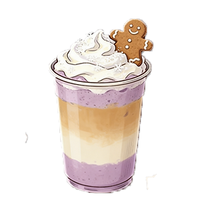 Gingerbread Snow Taro Tea