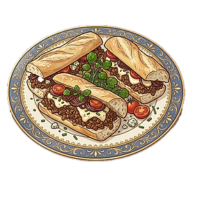 Ground Beef Baguette Sandwich