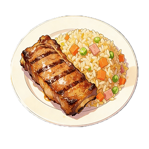 Rose Garden BBQ Ribs with Painter’s Fried Rice