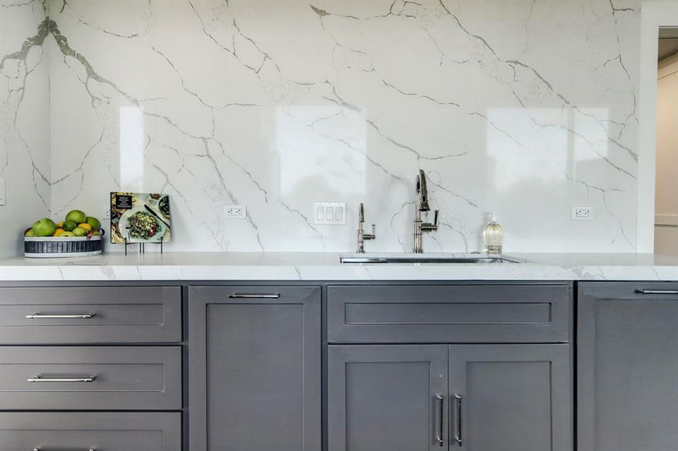 Contemporary kitchen sink at the Willowick high rise in River Oaks, Texas